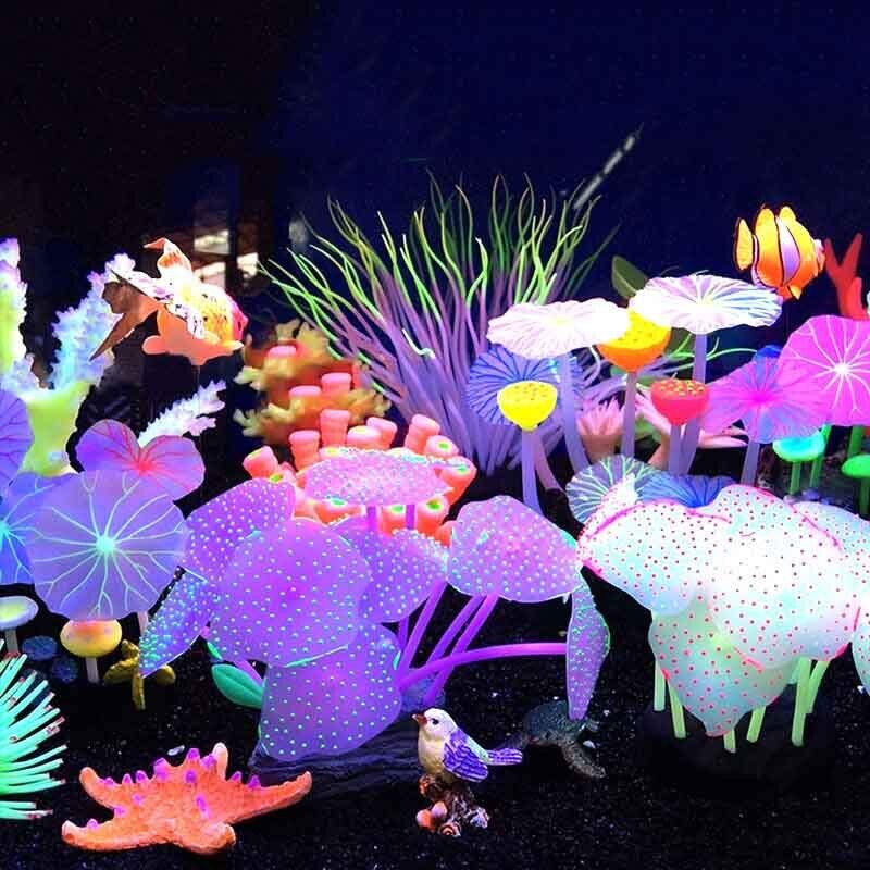 Aquarium Fish Artificial - 실리콘 발광 조경 인공 어항 물광