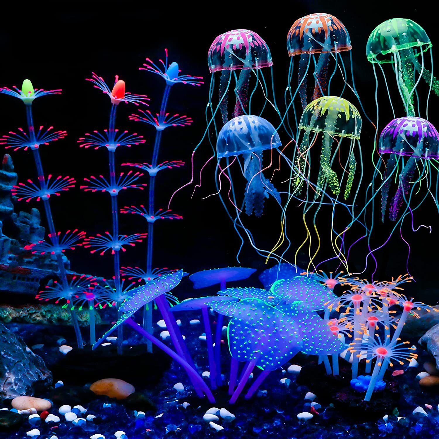 실리콘 발광 조경 인공 어항 물광 발광 산호 해바라기  - Aquarium Fish Artificial 리뷰 및 가격