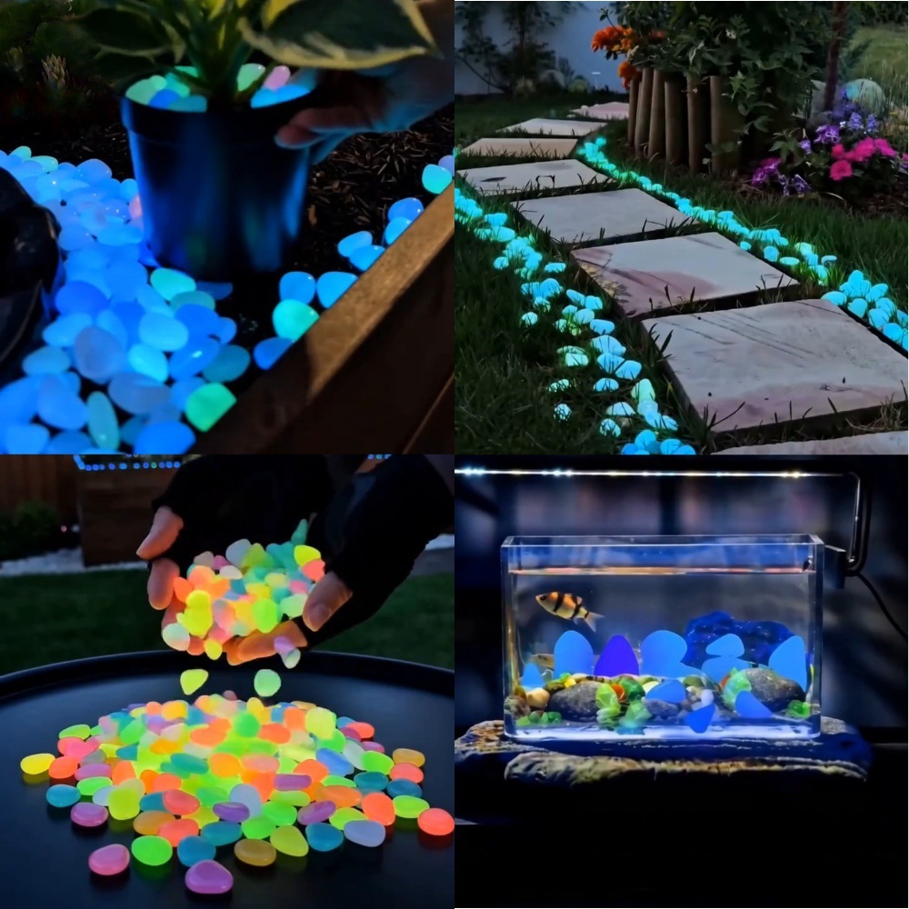 다채로운 야광 조약돌 정원석, 야외 정원 통로, 어항, - Aquarium Fish Colorful 리뷰 및 가격