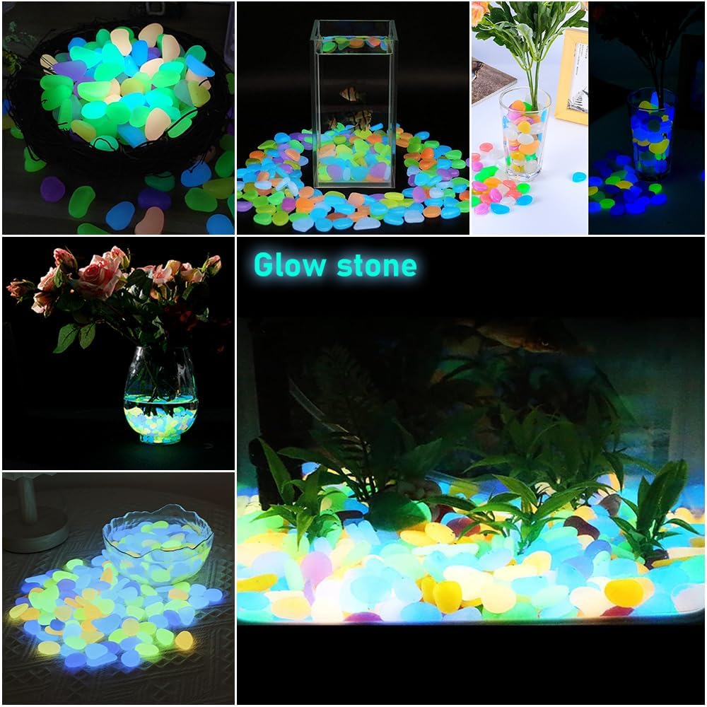 500개의 다양한 색상의 야광 자갈, 야광석, 빛나는  - Aquarium Fish Colorful 리뷰 및 가격