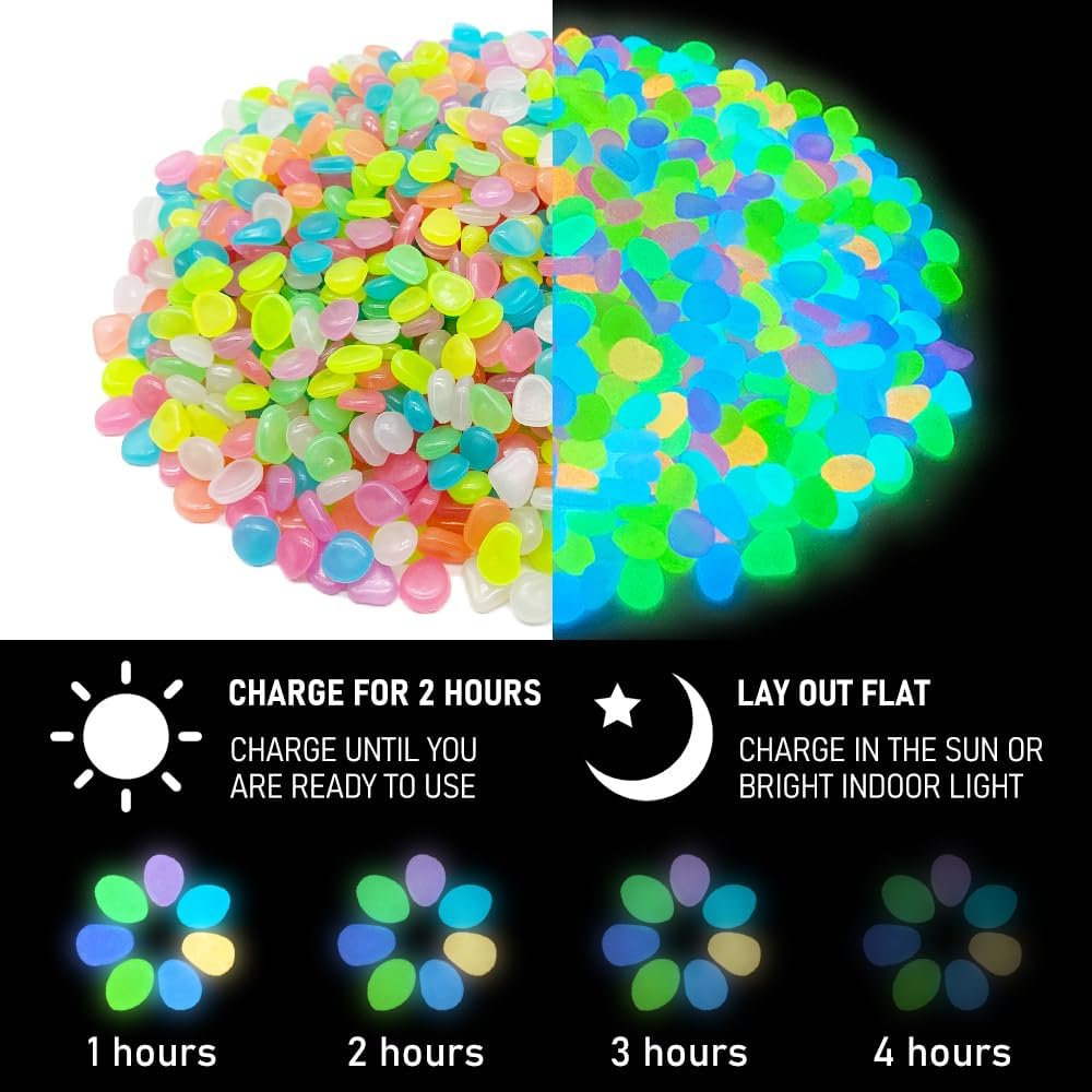 500개의 다양한 색상의 야광 자갈, 야광석, 빛나는  - Aquarium Fish Colorful 리뷰 및 가격