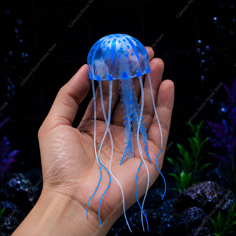 창의적인 시뮬레이션된 떠다니는 형광 발광 효과 해파리  - Aquarium Fish Artificial 리뷰 및 가격